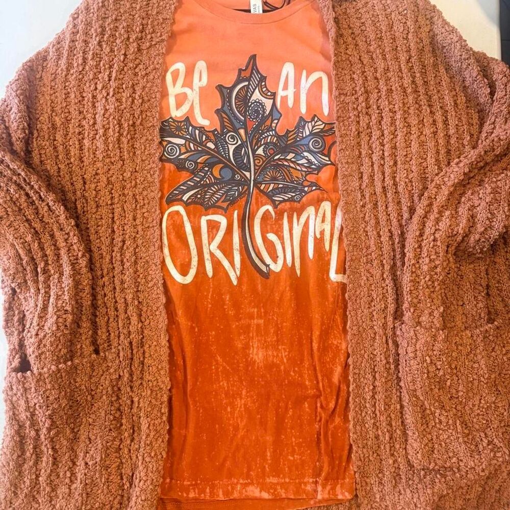 Other-stories Women's Orange and Brown Jumper